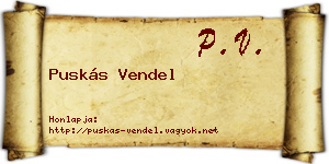 Puskás Vendel névjegykártya